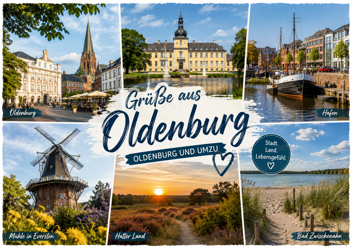 Postcard: Greetings from Oldenburg "Oldenburg and surrounding areas"